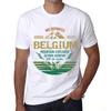Men’s Vintage Tee Shirt Graphic T Shirt Mountain Explorer Belgium White