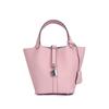 Genuine Leather Women Handbags Designer Small Tote Bag Without Logo First Layer of Cowhide Shoulder Shopping Bag With Silver-tone Padlock