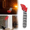 Party Decorations, 1 Pair Witch Legs Prop Halloween Decorations, Halloween Decoration With Red Shoes, Fake Legs For Haunted House, Indoor & Outdoor