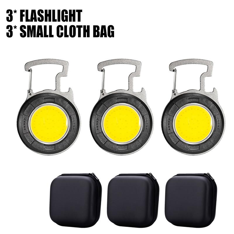 Multifunctional Portable COB Mini Keychain Light Type-c Charging Work Light Maintenance Light Emergency Outdoor Camping Light