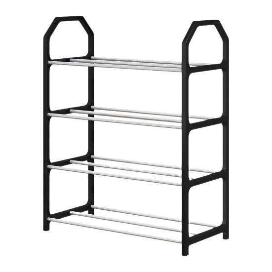 4-Tier Shoe Rack Versatile Storage Organizer Large Capacity Sturdy Construction Simple Installation Entryway Bedroom Shoe