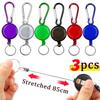 Retractable Steel Cord Pull Reel Keychains Spring Buckle Clasp Wire Rope Key Ring Recoil ID Card Holder Sporty Multiple Tools