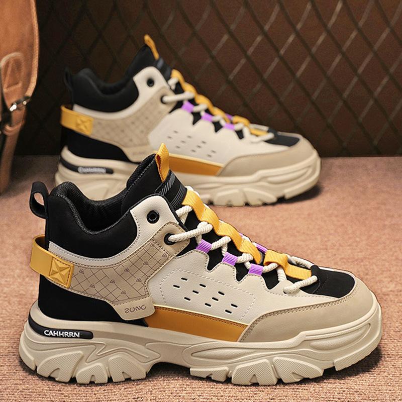 Martin Boots Men's Autumn 2024 New Mountaineering Tooling Medium-top Short Boots Autumn and Winter Casual High-top Wear-resistant Labor Insur