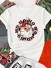 (Asian Size) Print Merry Christmas O-neck Women's Top New Year T Clothing Lovely Cute 90s Short Sleeve T-shirts Fashion Holiday Graphic Tee