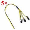 5Pcs Power Supply Cable 1 To 3 6pin+2pin Adapter 8pin GPU Card 12AWG+18AWG Cord
