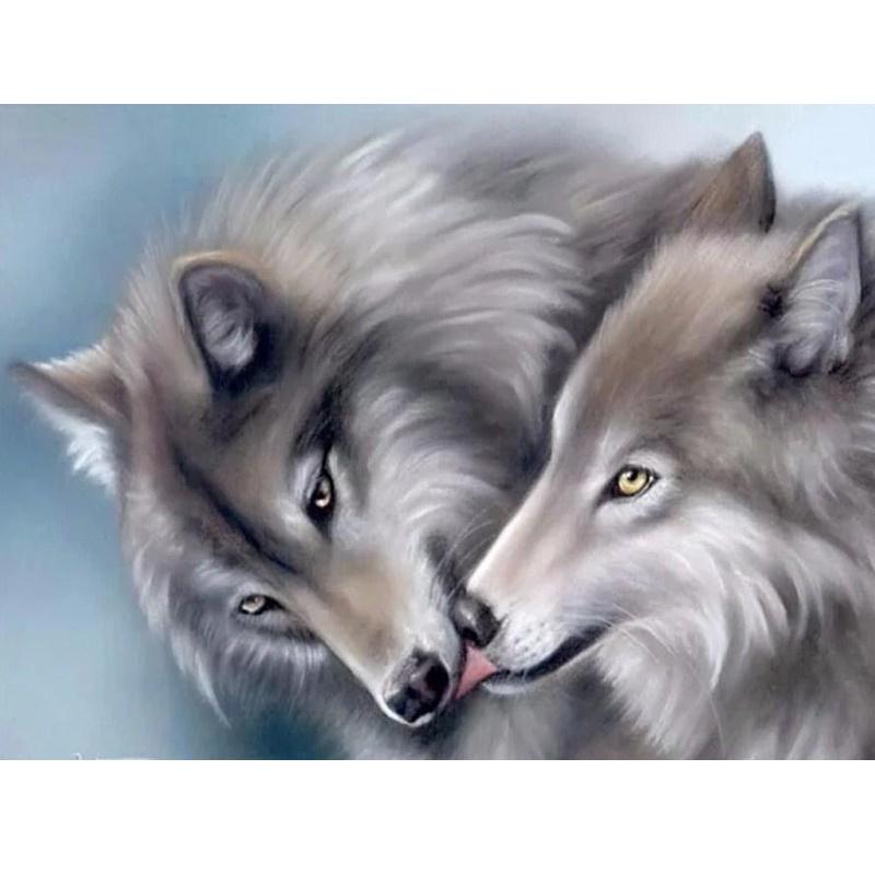Animal Wolf DIY 5D Diamond Painting Full Round Drill Mosaic Diamond Embroidery Cross Stitch Rhinestones Handmade Gift Home Decor