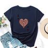 Summer Round Neck Red Peach A Printed Top Fashionable Casual Pure Cotton Short Sleeved Women's T-shirts