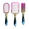 3pcs Gradient Electroplating Paddle Hairbrush Set Detangling Hair Brush Set Air Cushion Comb Nylon T