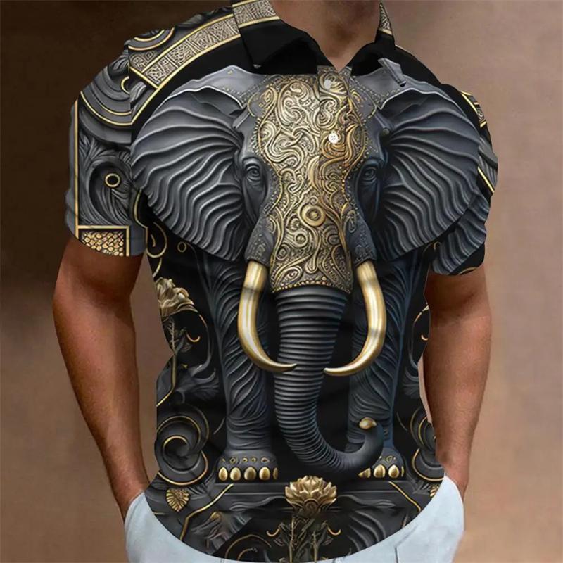 Animal Men Polo 3d Tiger&Lion Printed Ferocious Beast Men’S Clothing Summer Casual Short Sleeve Loose Oversize Shirts Senior Top