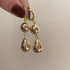 Temperament Metal Smooth Gold Color Waterdrop Geometric Earrings for Women Party Jewelry Gifts