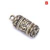 Hollow Brass Buddha Sutra Cylinder Pendant Keychain Necklace Jewelry Pill Box