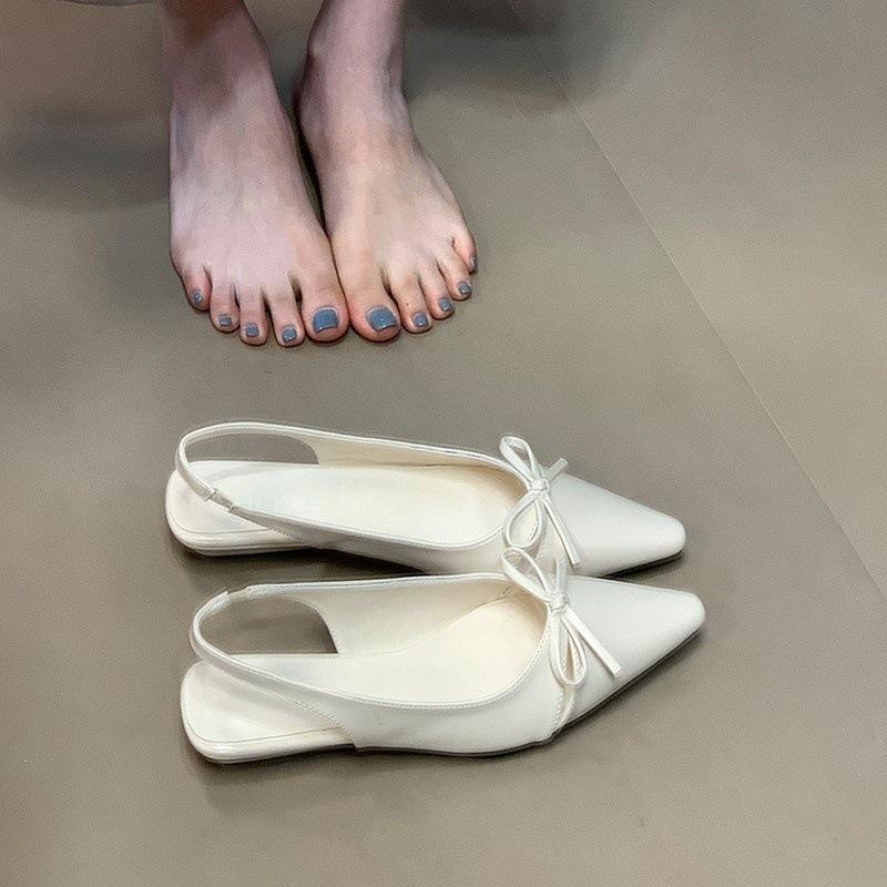 Bow Baotou Sandals Women's 2025 New Niche Design Versatile Commuter Dating Women's Shoes