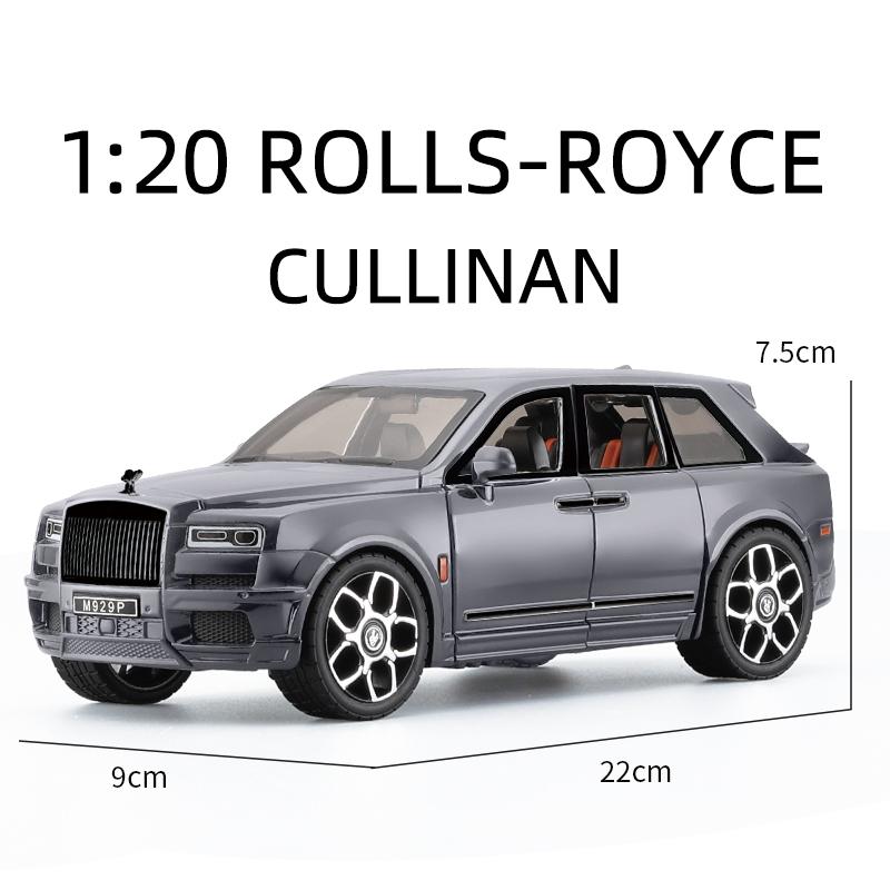 New Large 1:20 Rolls-Royce Cullinan SUV Alloy Model Car Modified Metal Die-casting Boy Toy Car Pull Back Sound and Light Six-door Children's Gift