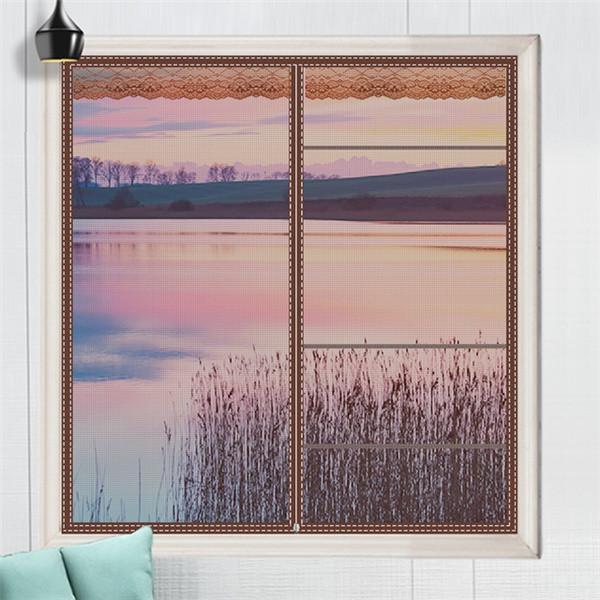 Folio Magnetic Window Screen Mesh Indoor Anti-Mosquito Curtain Tulle Summer Invisible Removable Washable Screen Net