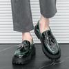 New Block Business Casual Leather Shoes Men's Comfortable and Breathable Tassel One Pedal Sleeve Height Enhancing Loafers Men's