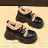 Fashion 2025 New Style Thick-Soled Loafers Women's Plush Warm Snow Boots Winter Increased Height Shoes Platform Shoes