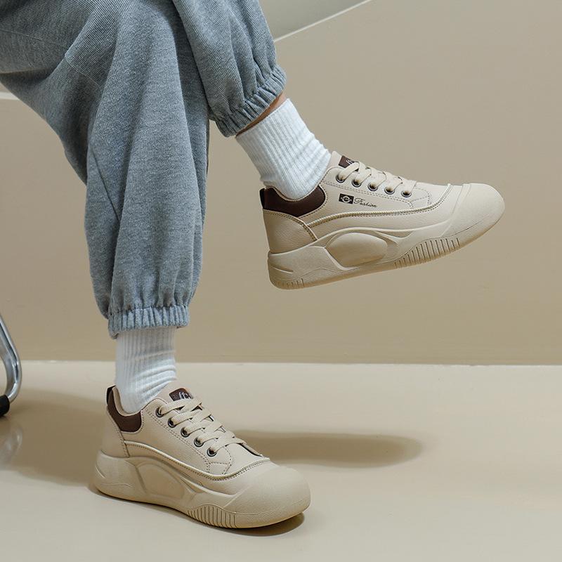 Белые женские туфли, весенние новые студенческие корейские модели, модные универсальные туфли на платформе, весенне-осенняя повседневная обувь H109