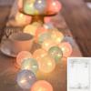 New 6M 40  Cotton Garland Balls Lights String Christmas Easter Outdoor Hanging Party Baby  Room Bed Fairy Lights Decorations