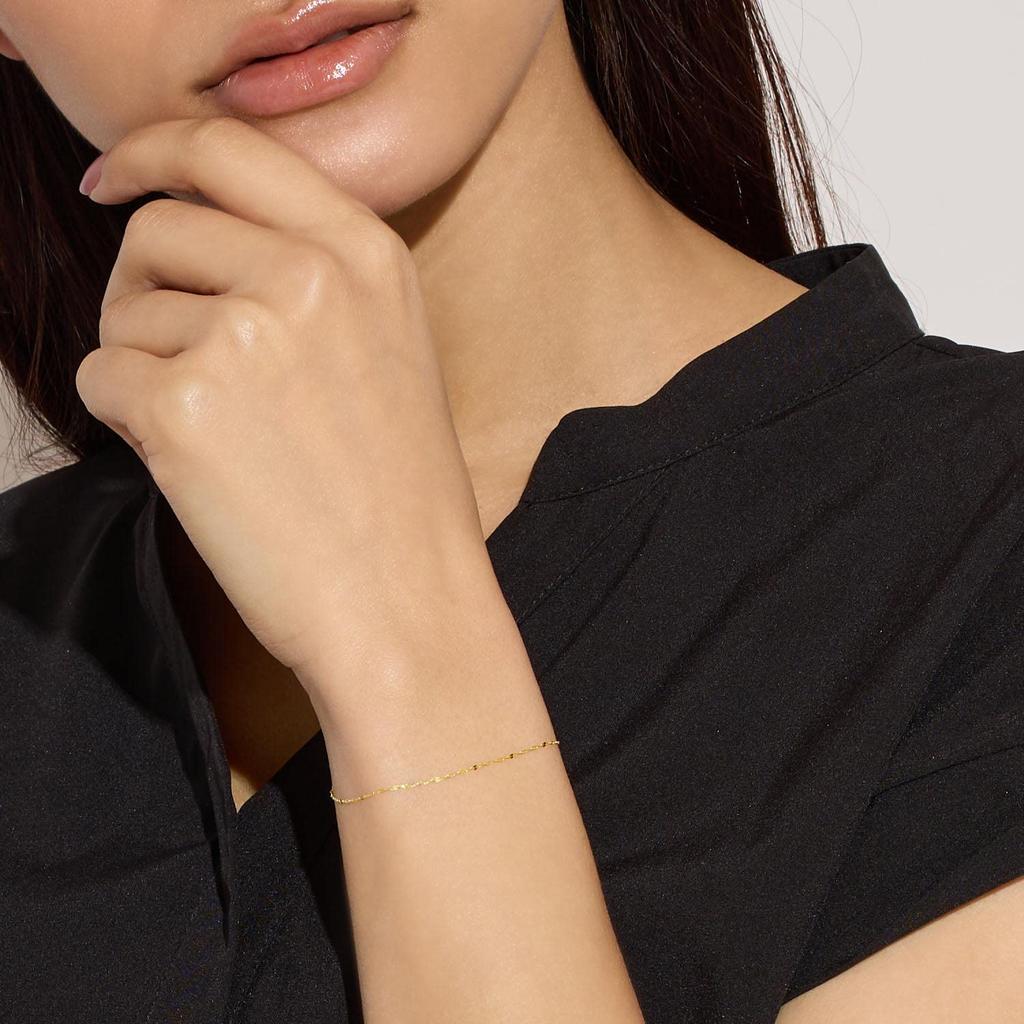 Lala Christie 18k Gold Fantasia 2 Bracelet Adjustable Length To Women's No. Chain, (Up 18cm), Lb97-0009-yg