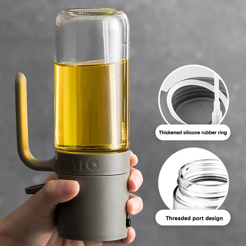 250ml Oil Spray Bottle High Borosilicate Glass Cooking Oil Dispensers Olive Oil Sprayer Mister for Air Fryer Salad Baking