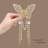 Elegant Metal Butterfly Hairpin with Tassel Pendant for Women, 2025 New Style