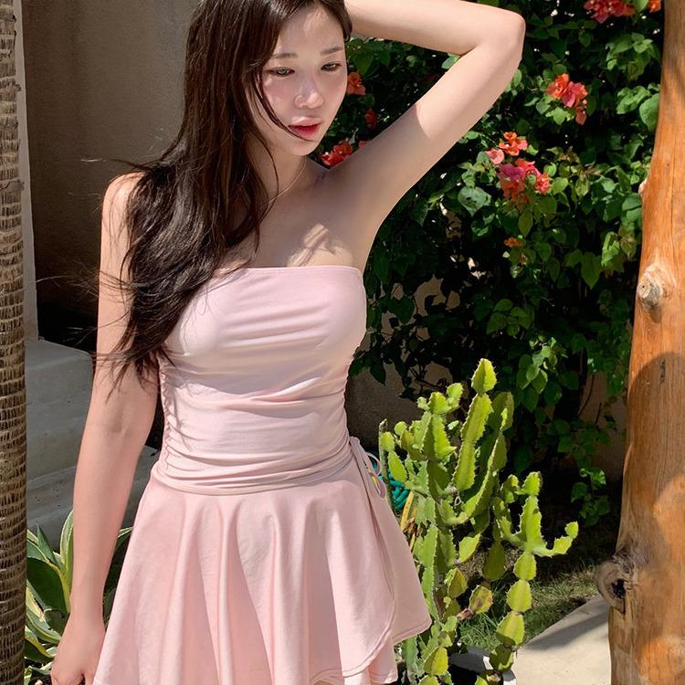 Korean-Inspired Solid Color Bikini Set & Cover-Up: Chic, Slimming, and Stylish Swimsuit for Women