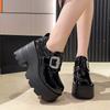 Women's Fashion Thick Heel Shoes Spring New Square Head Deep Mouth Water Drill Buckle Thick Sole Non-slip Low-top Shoes