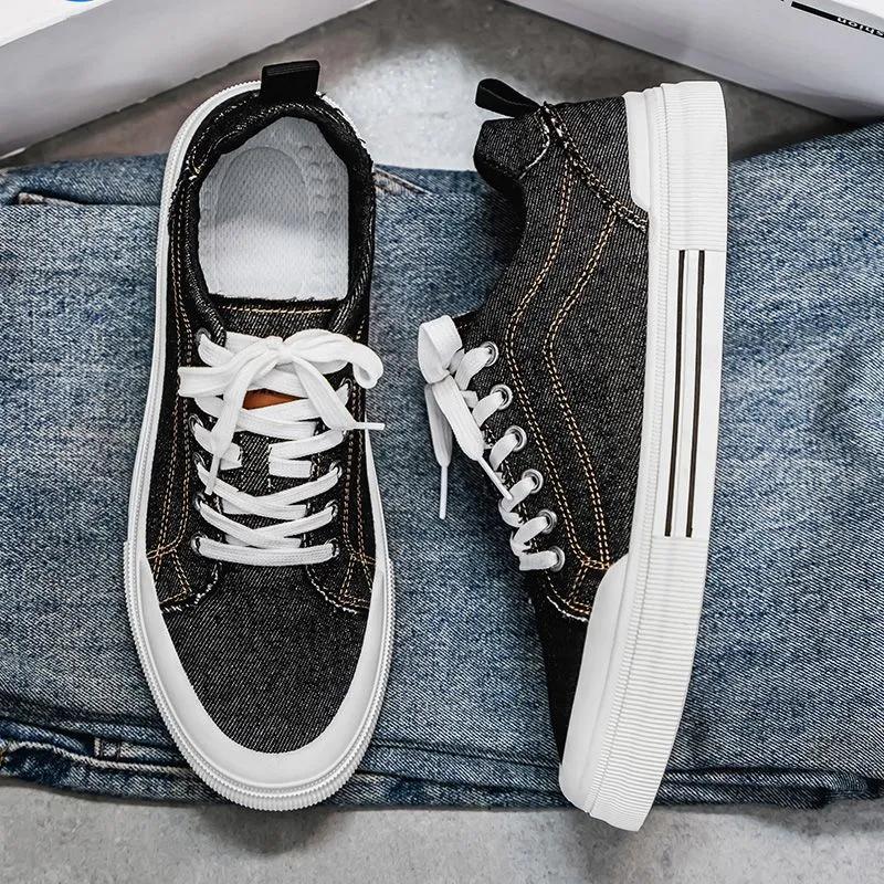 Spring and Summer Cloth Shoes Men's Low-cut Fashion All-match Breathable Canvas Shoes Liandi Mid-heel Youth Non-slip