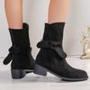 Sewing Ankle Modern Boots Square Heel Slip-on Ladies Shoes On Sale 2024 Brand Spring/autumn Square Toe Low Heel Women's Boots