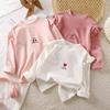 Girls' Long Sleeved Top Simple Children's Base T-shirt Pullover
