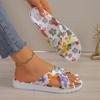 Plus Size Crossover Strap Slippers Women's Summer New Round Toe Flat Pattern Hard-wearing Beach Sandals