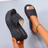 Women's Summer Outdoor Platform Sandals, Outer Wear Wedge Slippers, Thick-soled Sequins