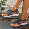 Fashion Breathable Knitting Platform Sneakers Women Fashion Mix Color Non-Slip Sports Ladies Comfortable Slip-On Flat Heel Casual Shoes