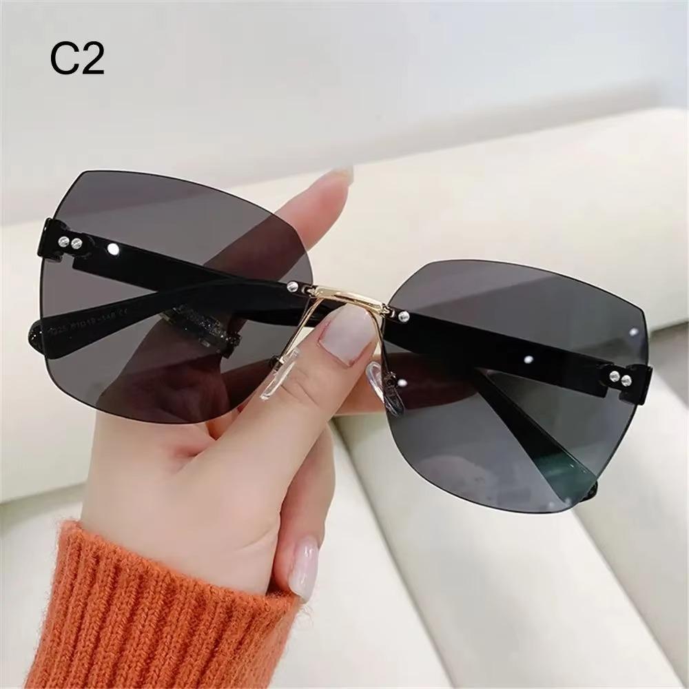 Vintage Rimless Sunglasses Gradient Sunglasses Women Shades Fashion UV400 Eyewear Frame Sun Glasses Ladies Eyeglasses