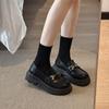 Platform Loafers Women's 2025 New Autumn and Winter Korean Version Women's Shoes Small Leather Shoes Versatile Shoes Black Single Shoes