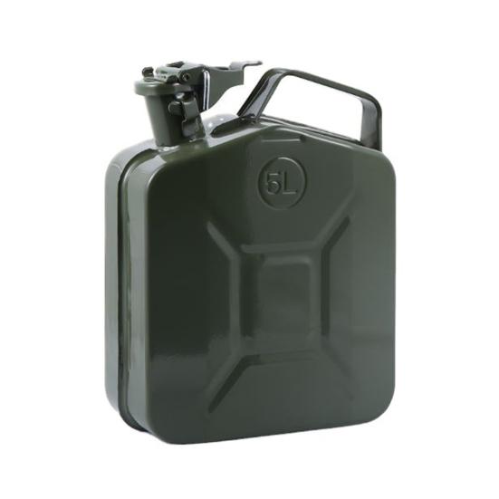 5L Metal Gas Can Spill Proof Fuel Container with Spout And Handle Portable Fuel Storage Tank with Safety Lock Pin for Trucks Cars Motorcycle Equipment