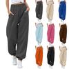 Women's Stylish Loose Sweatpants Comfortable High-waisted Jogging Belt Pocket Sweatpants