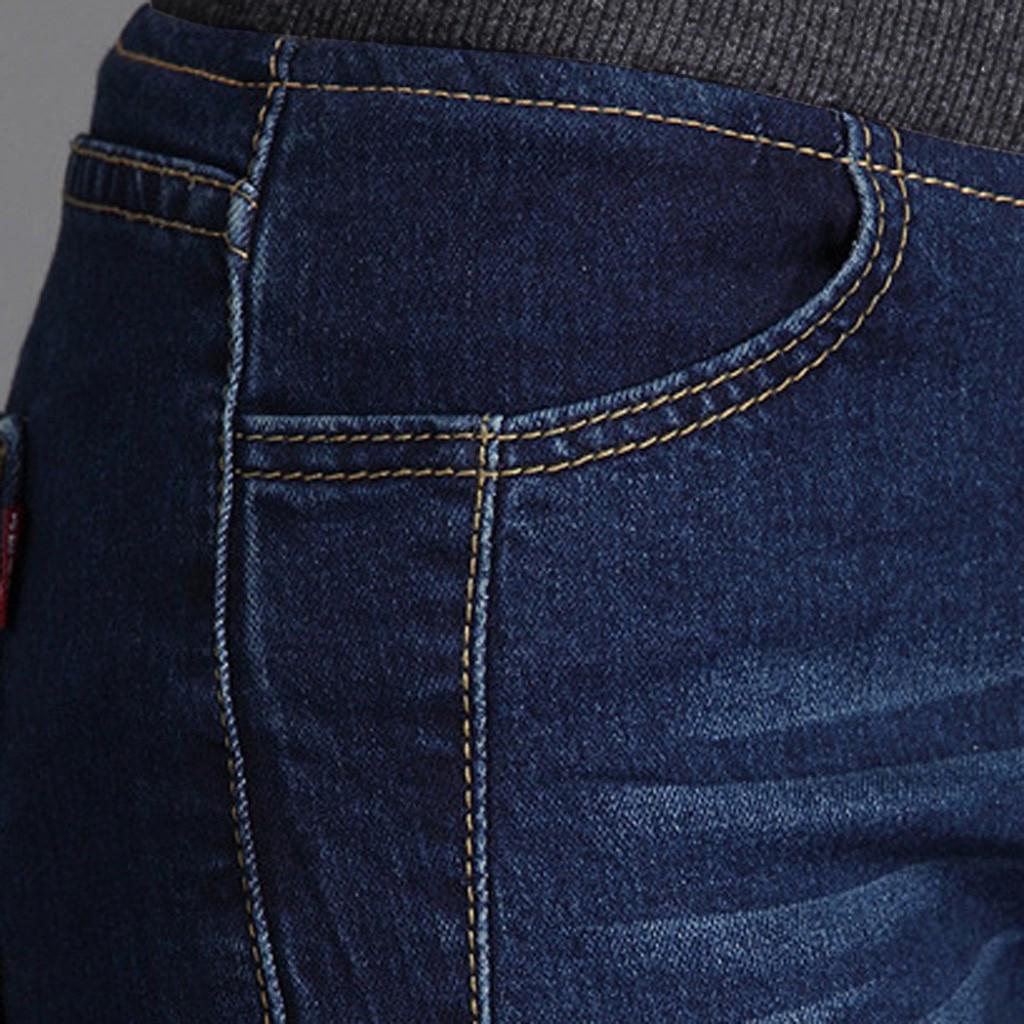 Fashion Women Loose High Waist Casual Jeans Elastic Waist Pencil Pants Plus Size