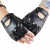Motorcycle Accessories Rivet Motor Leather Mittens Fingerless Gloves Punk Glove