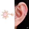 14K Gold Needle Rose Gold Rose Quartz Flower Layered Piercing (S8538873)