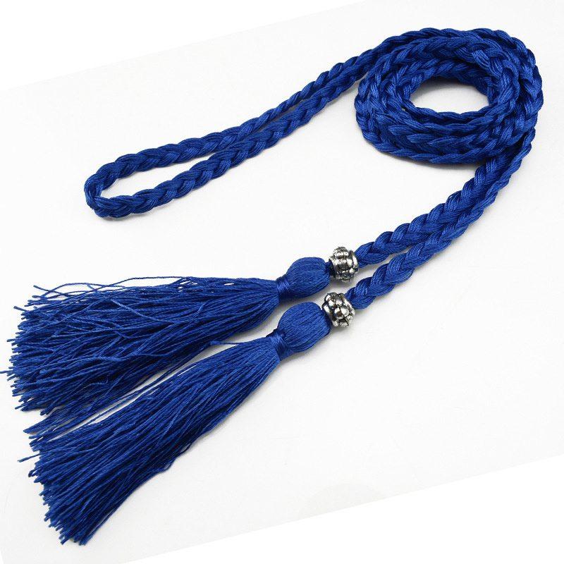 Women's Belt Woven Tassel Waist Strap Student Belt Thin Waist Chain Bow Rope Skirt Knotted Decorative Korean Style