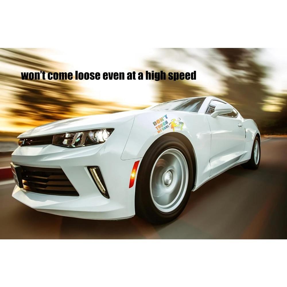 Funny Car Sticker "Don't Touch My Car!" - 3 Pack (Black, White, Laser)