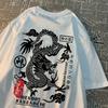 2025 Summer Dragon Harajuku Pattern T-shirt for Men, Hip-hop Clothing, Summer T-shirt, Summer Cotton Loose