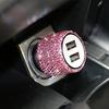 Bling Bling USB Car Charger 5V 2.1A Dual USB Port Fast Adapter Car Decor Styling Diamond Car Accessories Interior for Woman