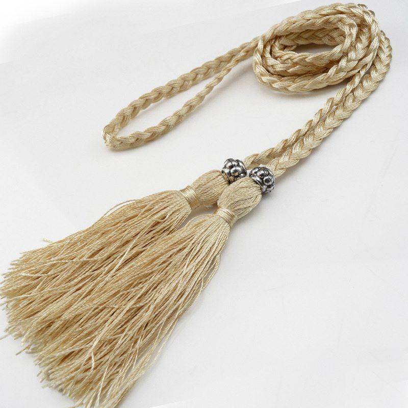 Women's Belt Woven Tassel Waist Strap Student Belt Thin Waist Chain Bow Rope Skirt Knotted Decorative Korean Style