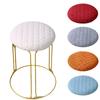 1PC Protective Cover Non-slip Solid Color Removable Round Shape Thickened Chair Cushion Cover Minimalist Style Stool Cover