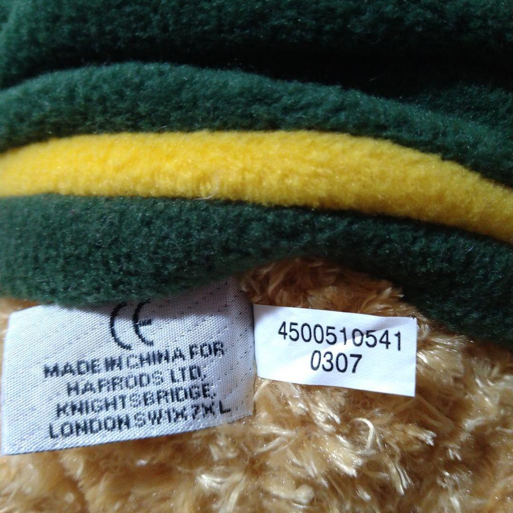 [USED] Harrods Teddy Bear Green Fleece