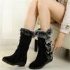 Large Size Women's Cotton Boots 2023 Winter New Plush Warm Snow Boots Women's Casual Mid-calf Boots