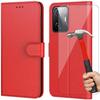 Red Soft Leather Anti-Scratch Anti-Shock Case + Set of 2 Tempered Glasses for Xiaomi 11T 5G/11T Pro 5G