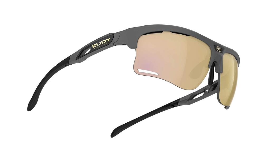 Keyblade Lens Bridge Temple 41mm [RUDYPROJECT] Sunglasses, Charcoal/ML Gold, Width 70mm, Width 14mm, Length 130mm, Height